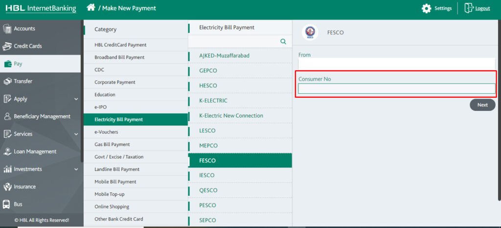 pay online bill 